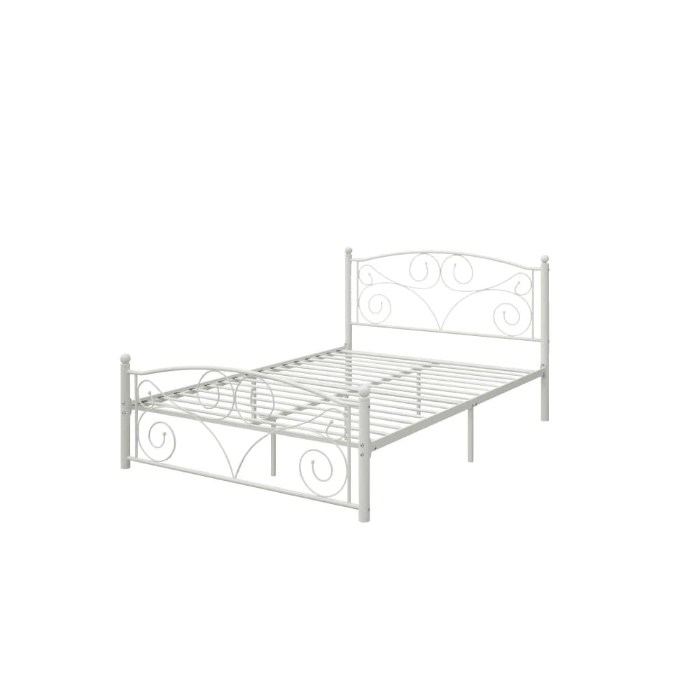 Allegra White Queen Size Metal Bed 5 Queen Size Metal Bed MB 22006 3