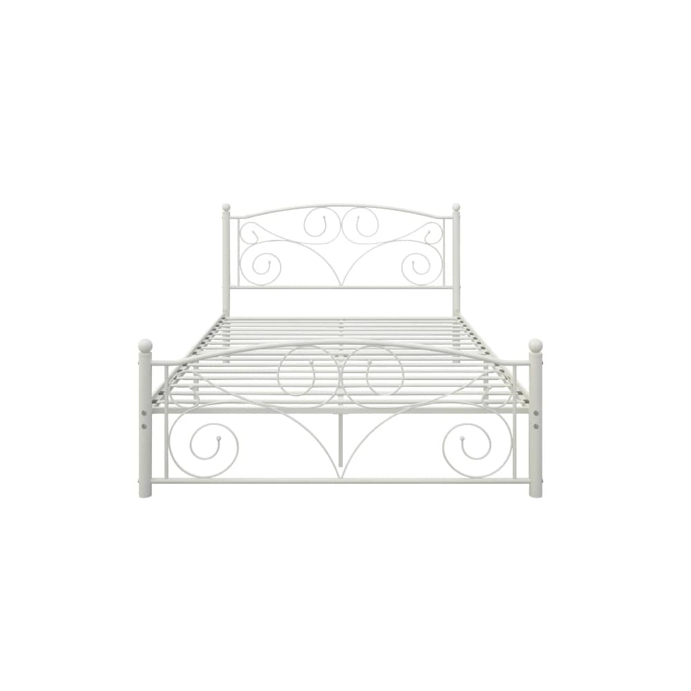 Allegra White Queen Size Metal Bed 4 Queen Size Metal Bed MB 22006 4