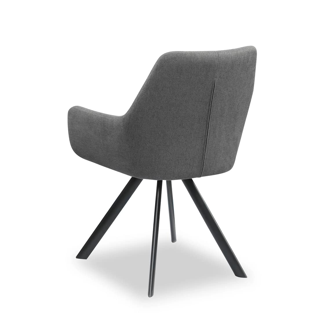 Brick Grey Linen Swivel Dining Chair 3 ARM CHAIR