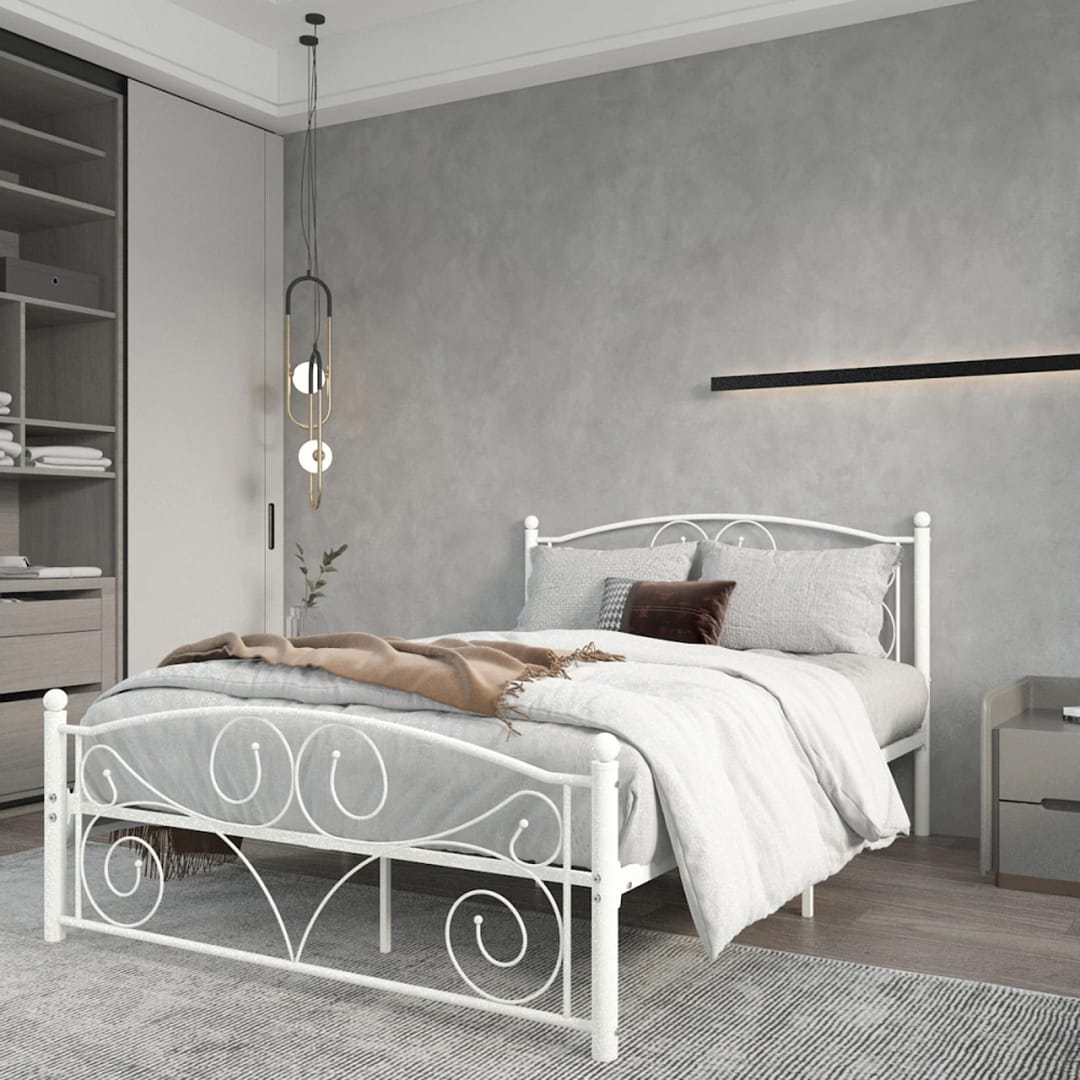 Grace White Full Size Metal Bed 2 Full Metal Bed