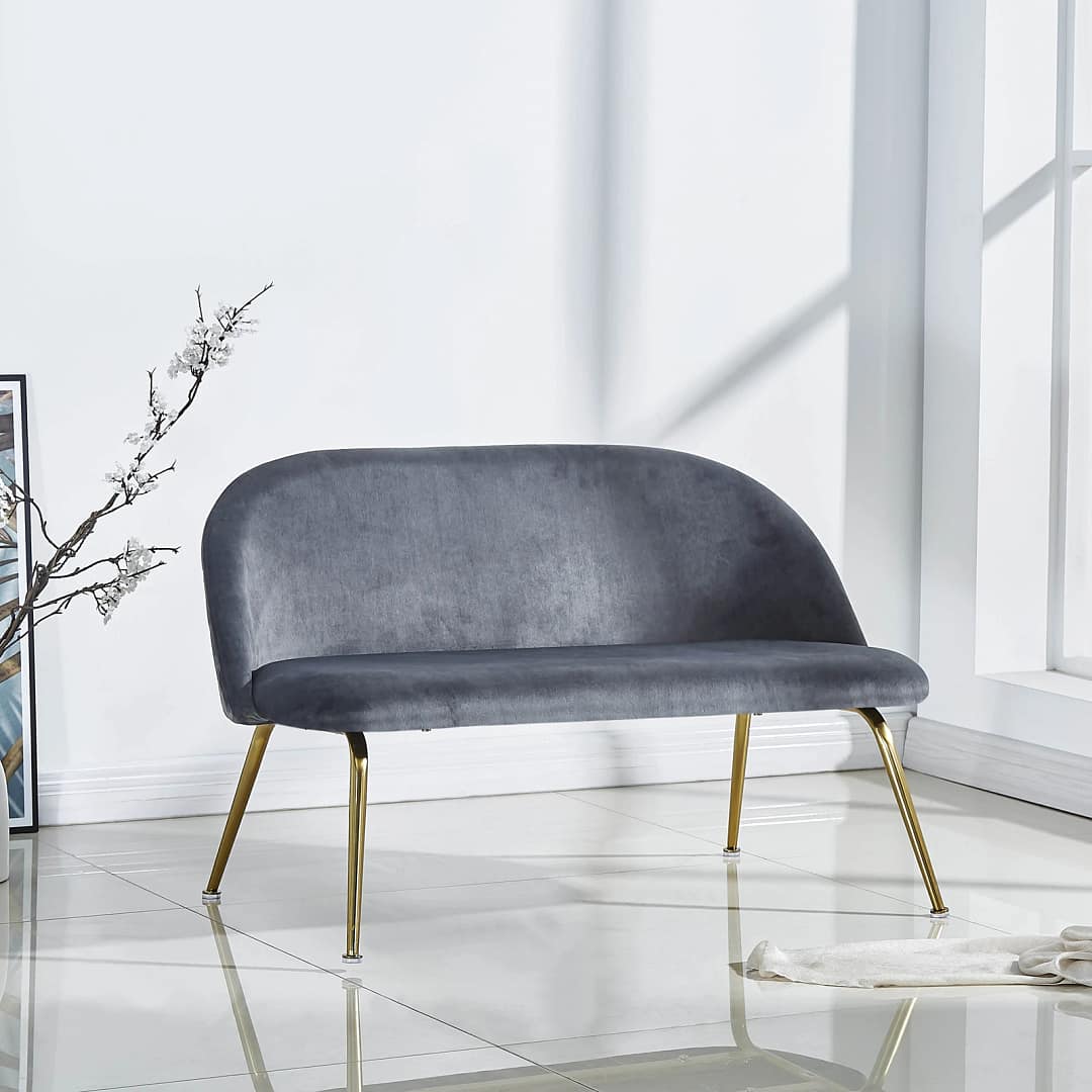 Taylor Modern Velvet Fabric Loveseat 2 Loveseat TS 20113 AC 2