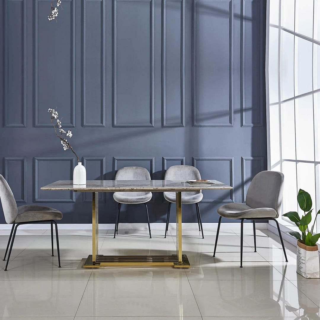 Konya Gray Velvet Dining Chair 6 dining chair
