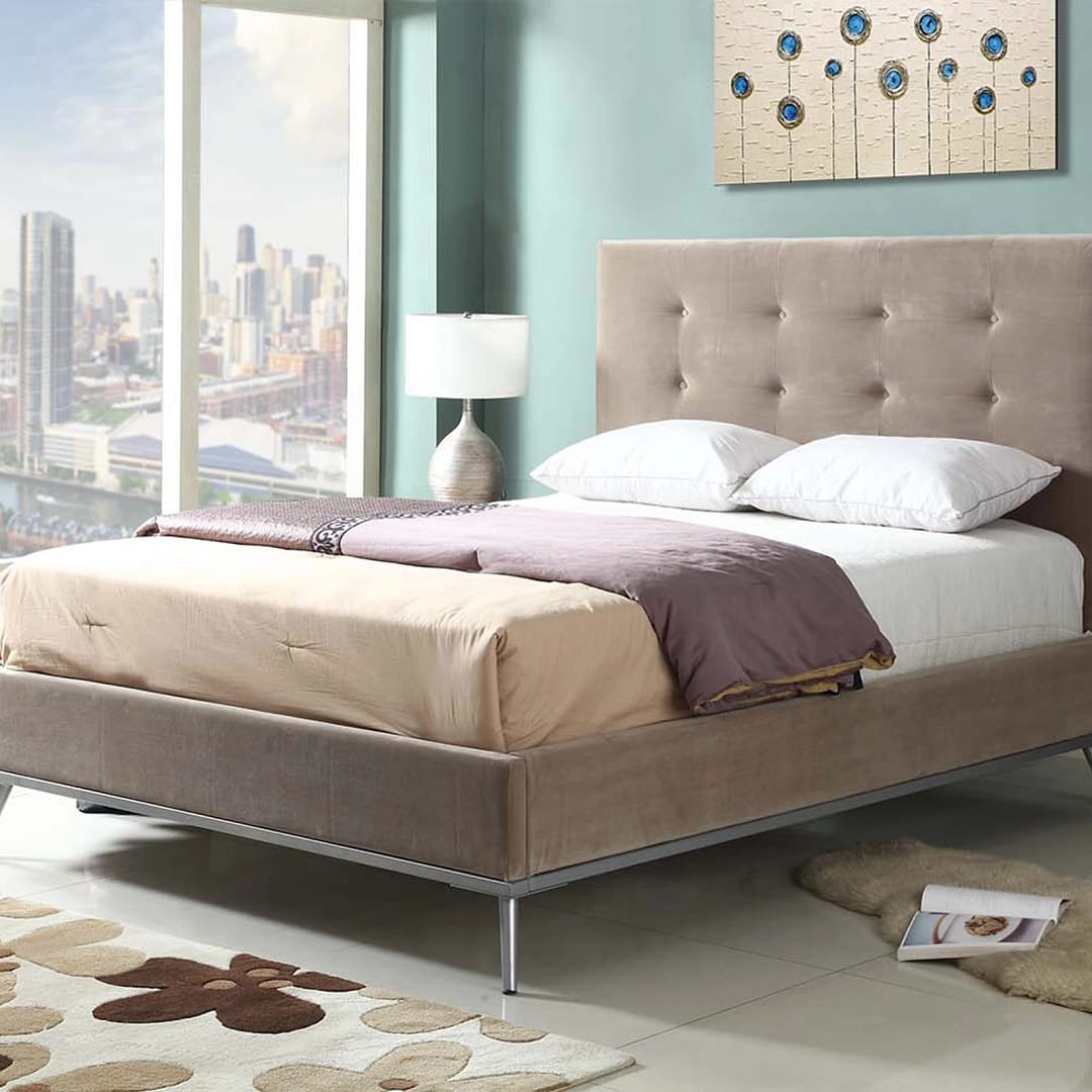 Kallabe Queen Size Velvet Upholstered Bed 2 UPHOLSTERY BED