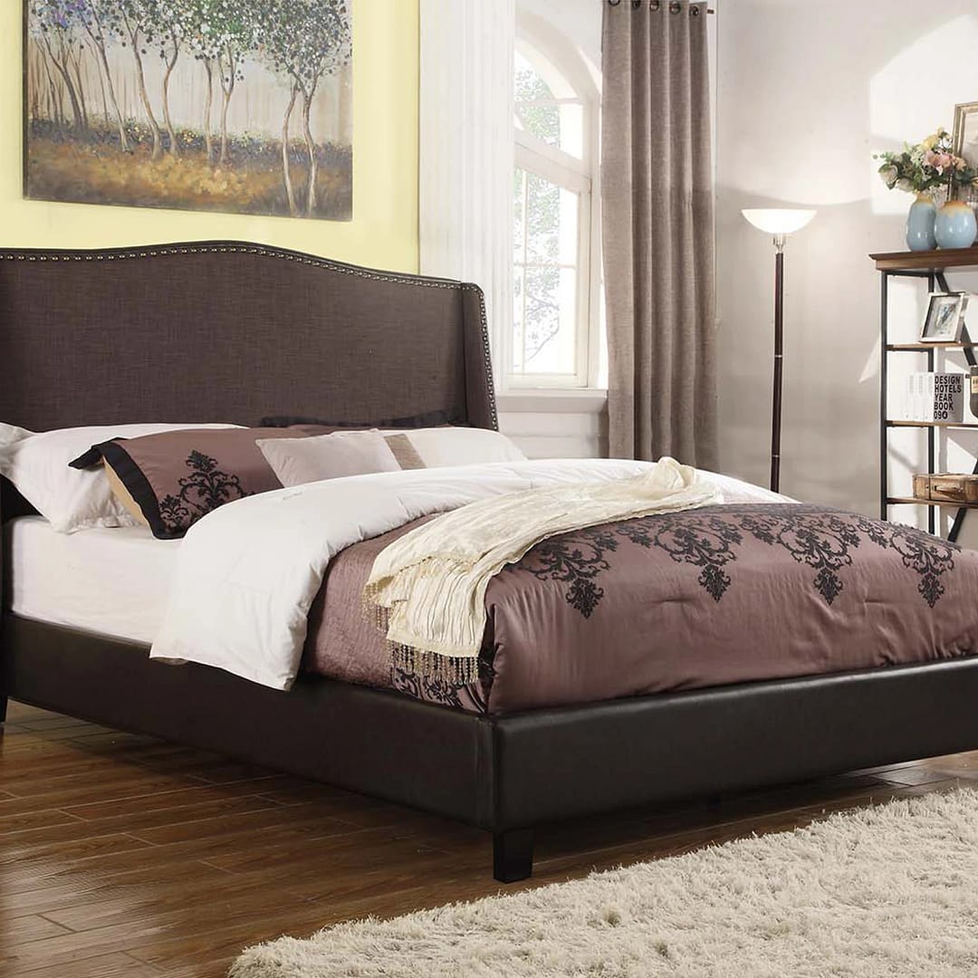 Homfa Queen Size Upholstered Bed with Wingback 3 UPHOLSTERY BED