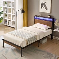 full bed frame with led light