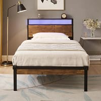 twin bed frame with led light