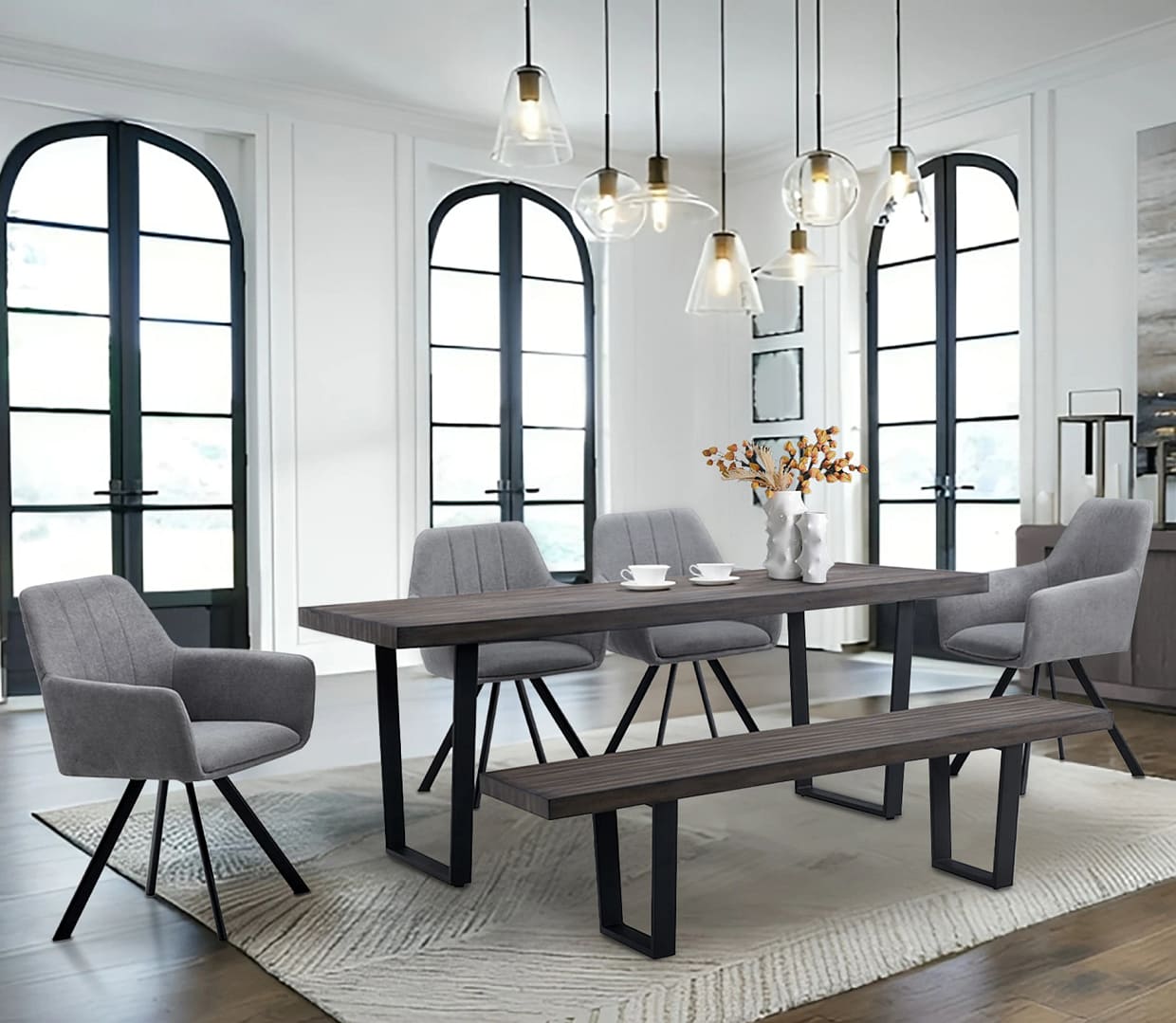 6 Piece Berlin Rectangular Dining Table Set