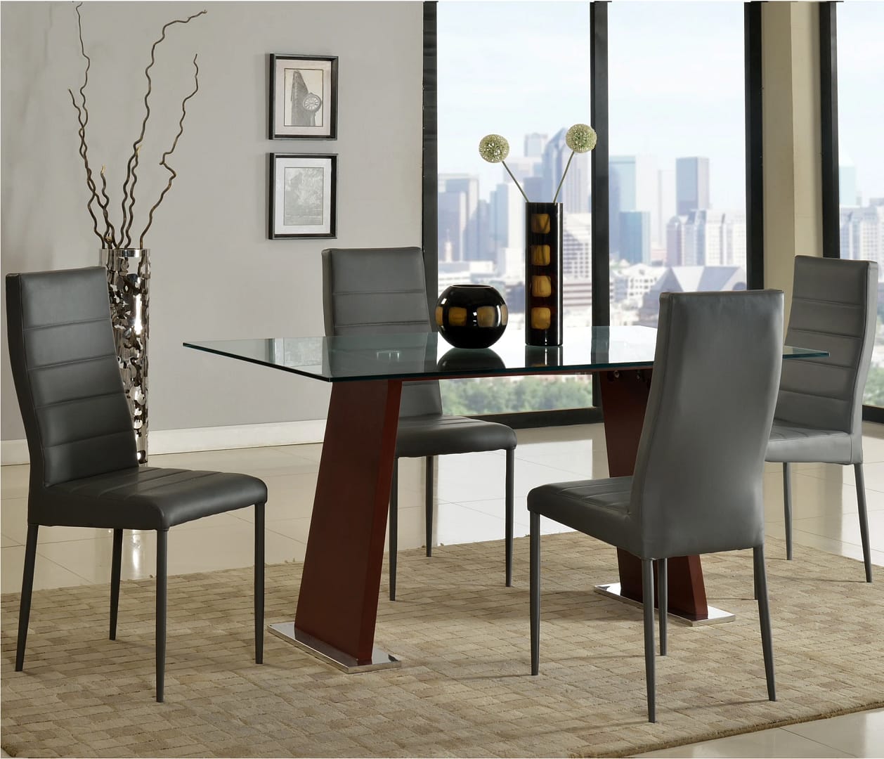 5 Piece Costco Black Rectangular Dining Table Set