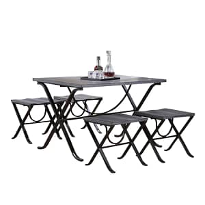 5 Piece Navy Foldable Dining Table Sets