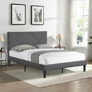 Grey Linen Double Bed