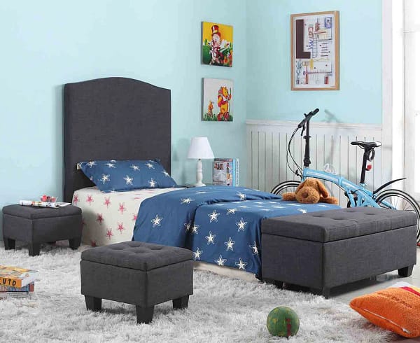 YOUTH HEADBOARD WITH OTTOMANS