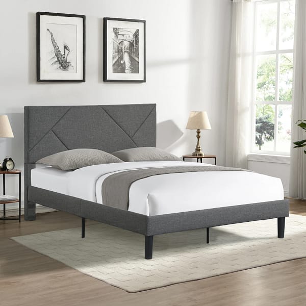 Grey Linen Double Bed