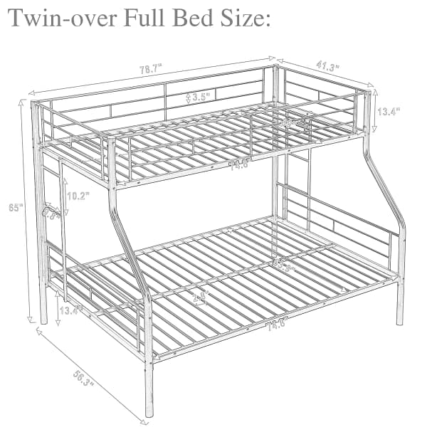 Twin Over Full Metal Bunk Bed