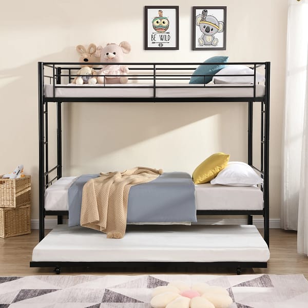 Twin Over Twin Bunk Bed with Trundle