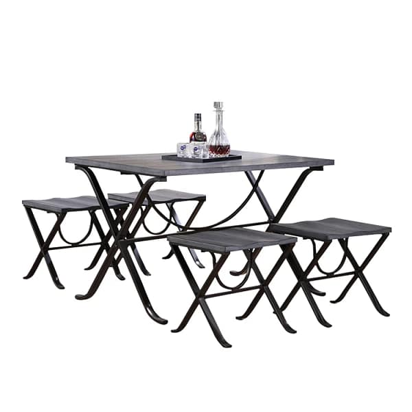 5 Piece Navy Foldable Dining Table Sets